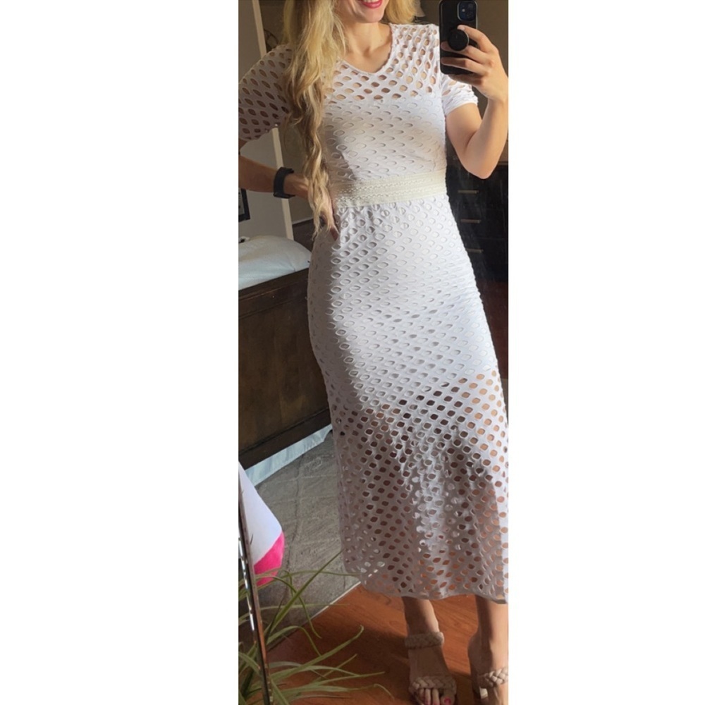 Egoiste Women’s white eyelet maxi dress